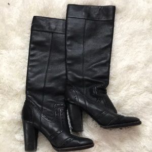Vintage black knee high boots sz 7M
